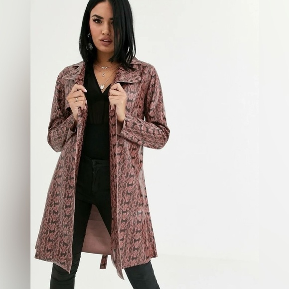 Blank NYC NWT Snakeskin Faux Leather Trench Coat Size XS Jacket NEW! - Picture 1 of 9